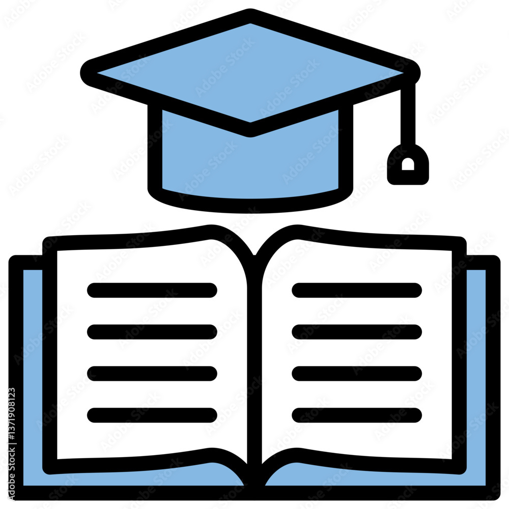 Education Blue Black Icon