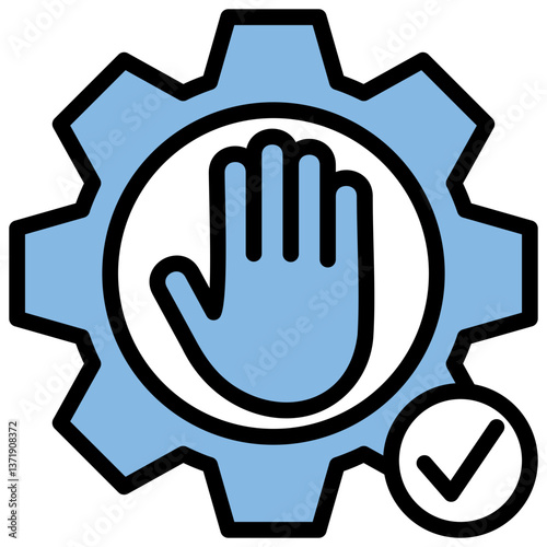 Prevention Program Blue Black Icon