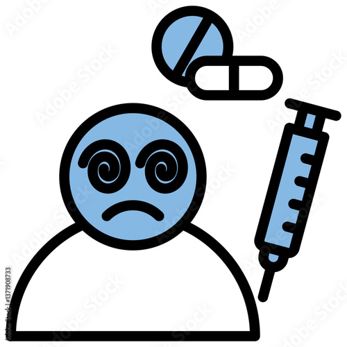 Subtance Abuse Blue Black Icon