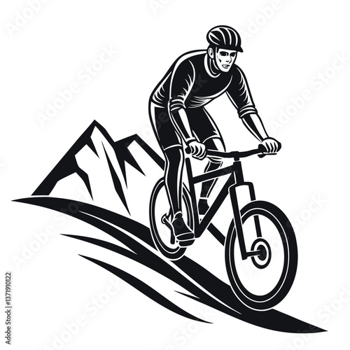 a-man-drive-bike-on-mountain-black-silhouette 