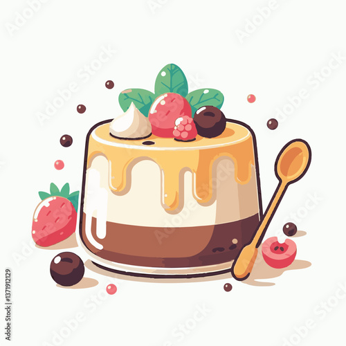 cream, dessert, sweet, food, gourmet, milk, red, italian, jelly, pudding, white, vanilla, mint, sauce, background, panna, cotta, decoration, mousse, snack, delicious, plate, berry, fruit, fresh, panna