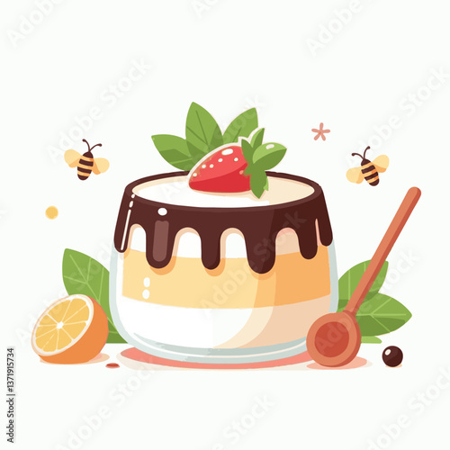 cream, dessert, sweet, food, gourmet, milk, red, italian, jelly, pudding, white, vanilla, mint, sauce, background, panna, cotta, decoration, mousse, snack, delicious, plate, berry, fruit, fresh, panna