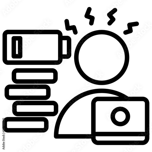 Work Overload Outline Icon