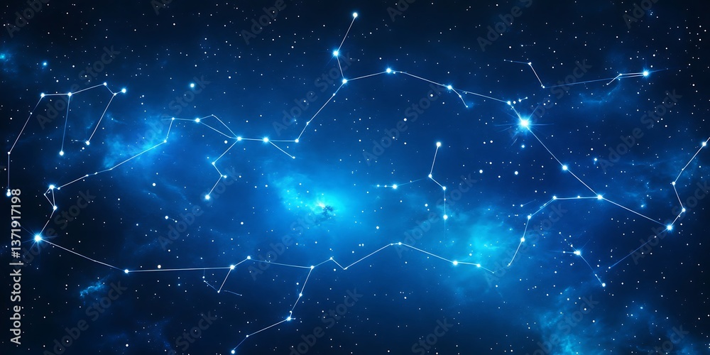 Celestial Wallpaper with Glowing Constellations for Cosmic and Starry Night Lovers