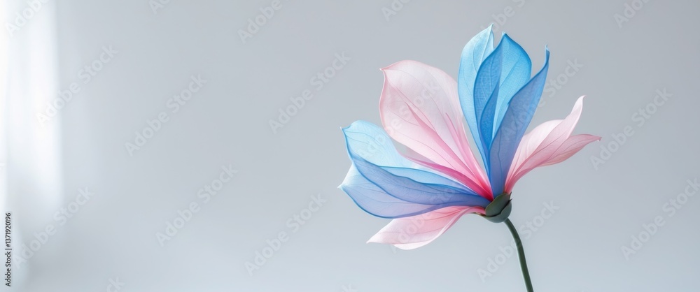 Fototapeta premium Artificial Flower with Blue and Pink Petals.
