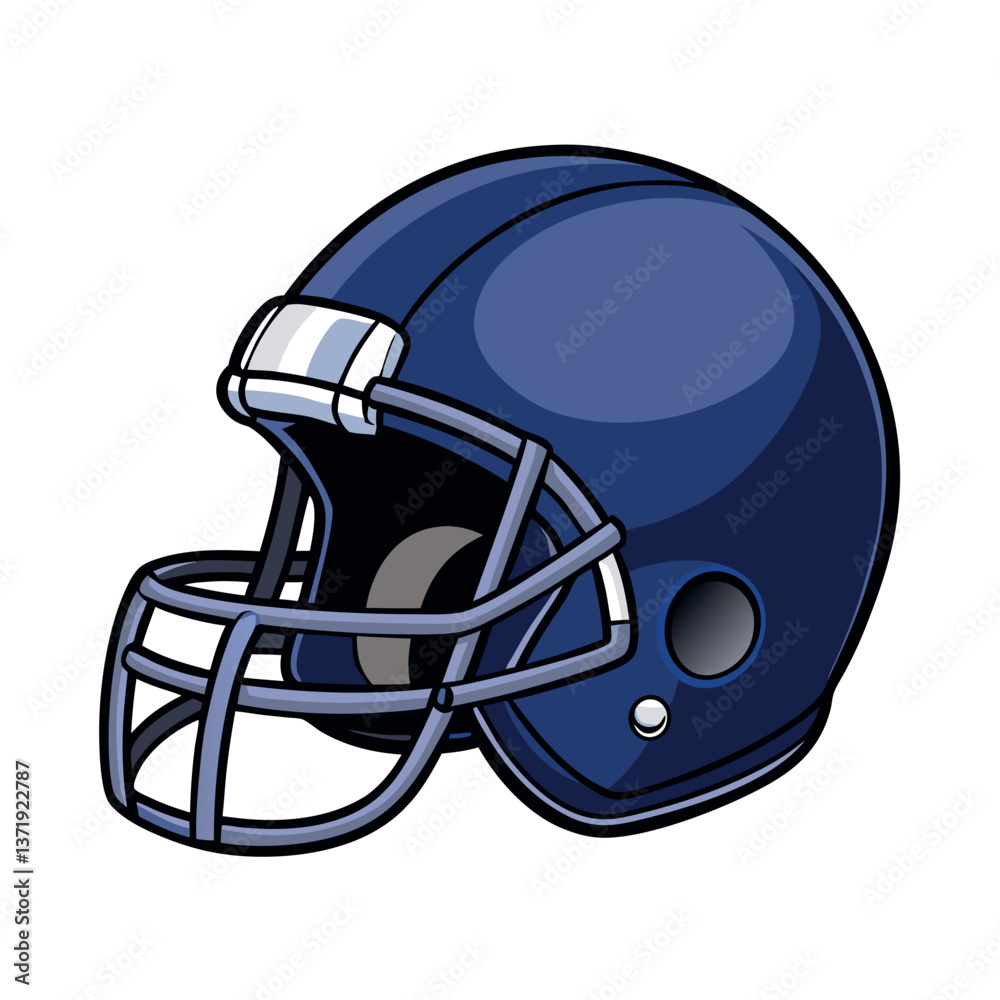 Fototapeta premium Dark blue matt finish American football helmet.