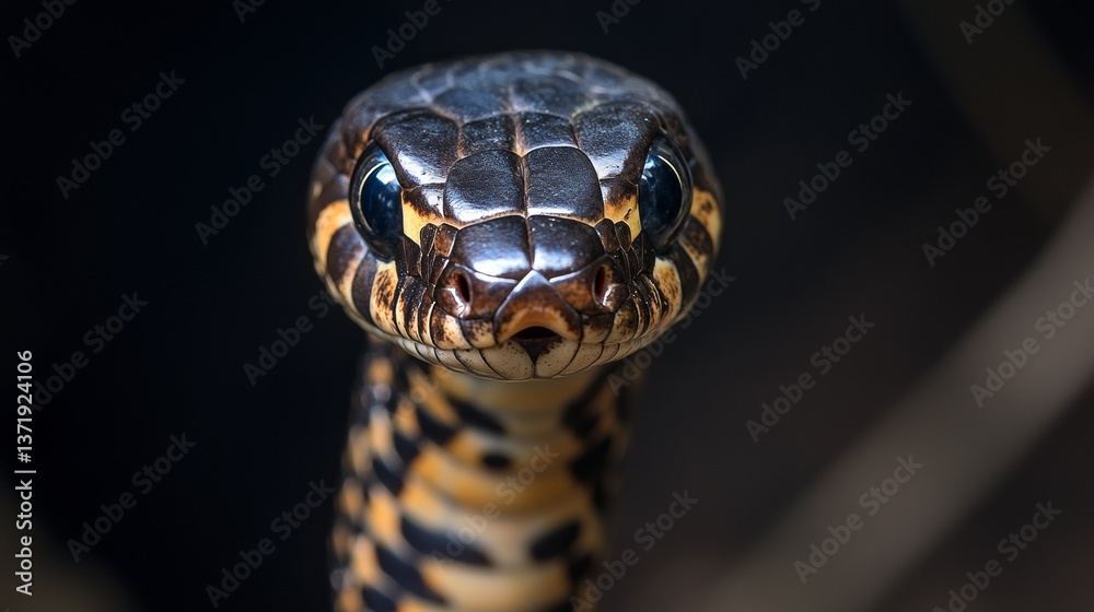Fototapeta premium Baby king cobra on isolated background, King cobra snake 