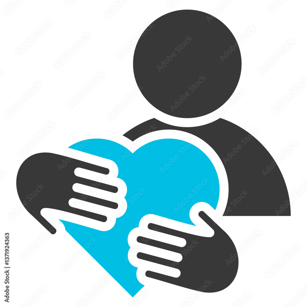 Selfcare Glyph Blue Grey Icon Selfcare Glyph Blue Grey Icon