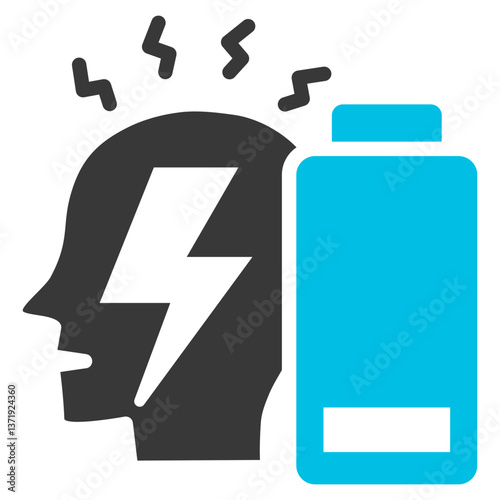 Burnout Glyph Blue Grey Icon