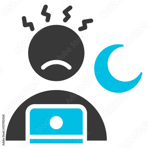 Workload Glyph Blue Grey Icon