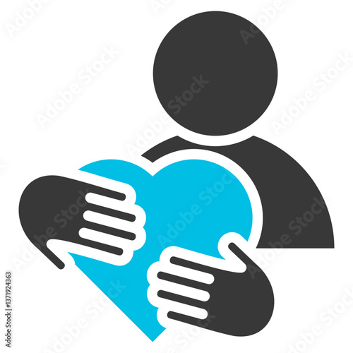 Selfcare Glyph Blue Grey Icon