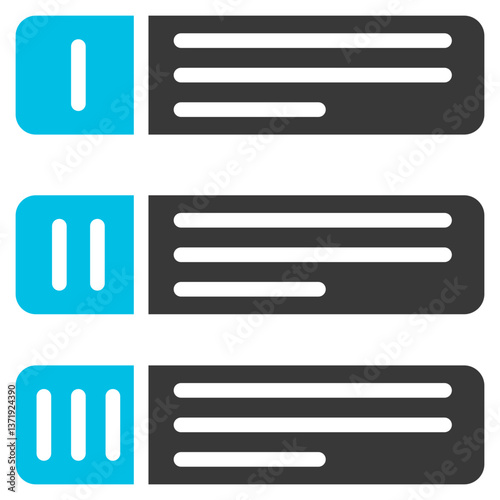 Prioritization Glyph Blue Grey Icon