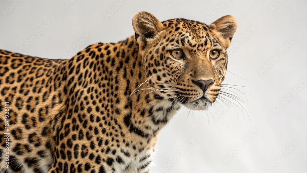 Naklejka premium Javan leopard on studio background 