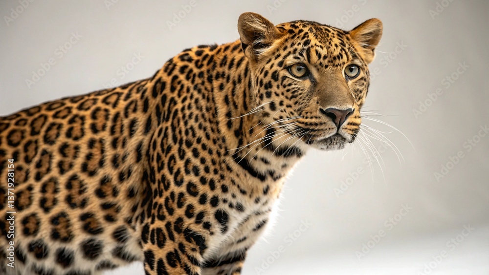 Naklejka premium Javan leopard on studio background 