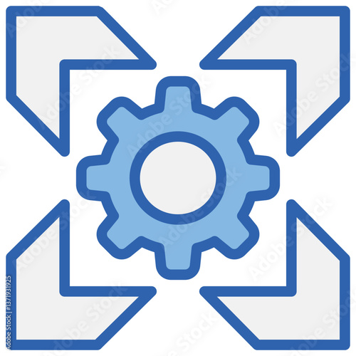 Flexibility Blue White Icon