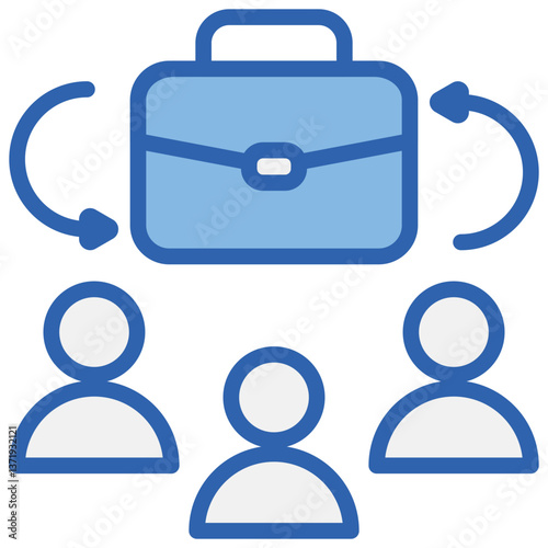 Workplace Culture Blue White Icon