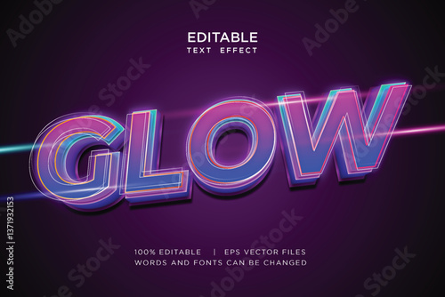 glow neon light editable text effect