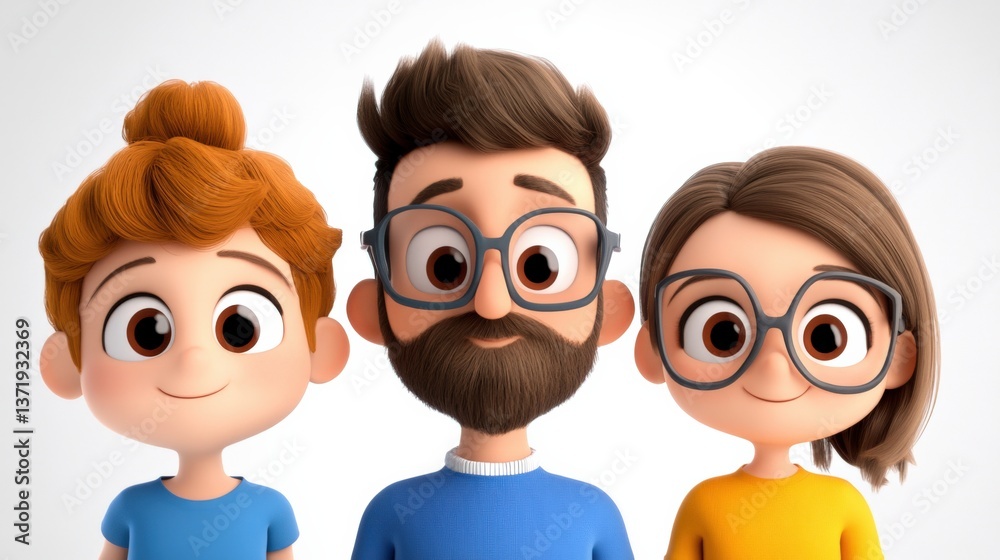 Cartoon family group Cartoon family group