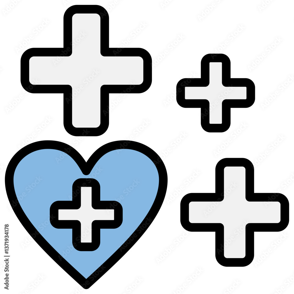 Fototapeta premium Health Blue Black Icon