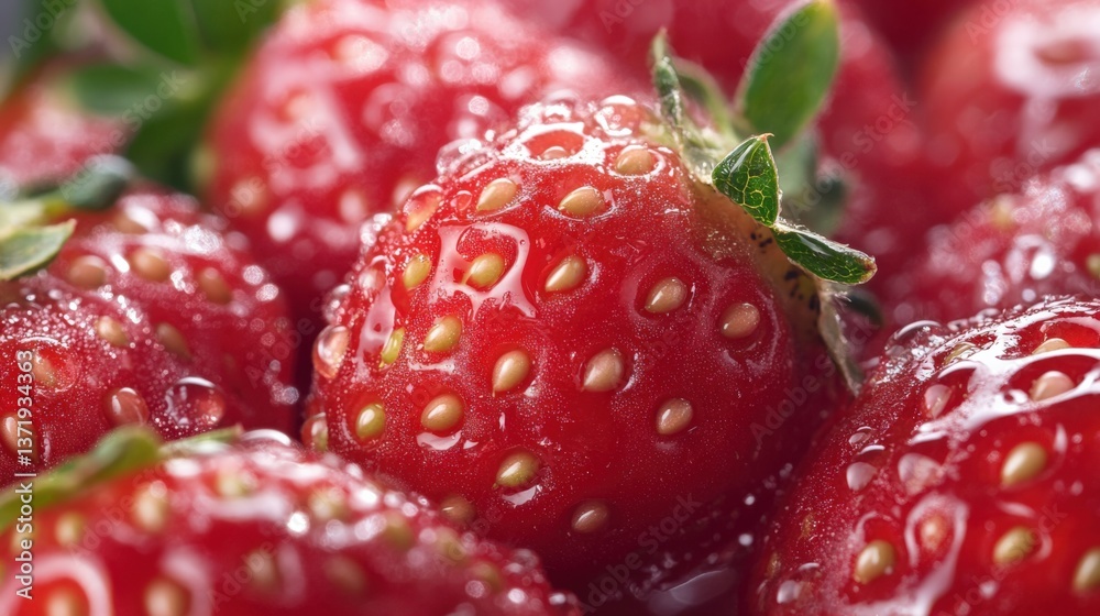 Fresh strawberries with water droplets Fresh strawberries with water droplets