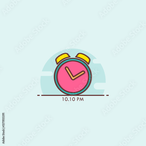 Simple alarm clock graphic at 1010 PM