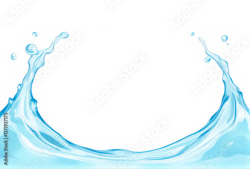 Clean Water Splash Ring Effect PNG