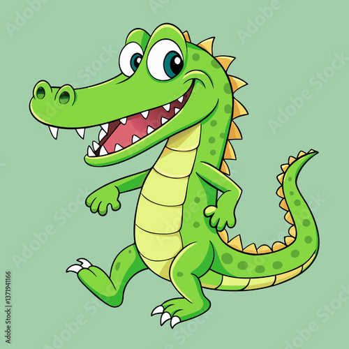 funny crocodile vector