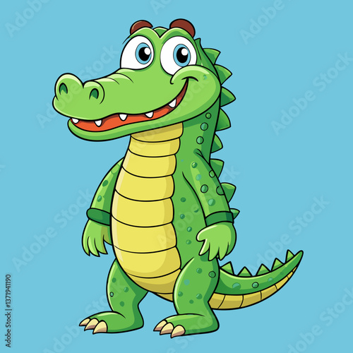 funny crocodile vector