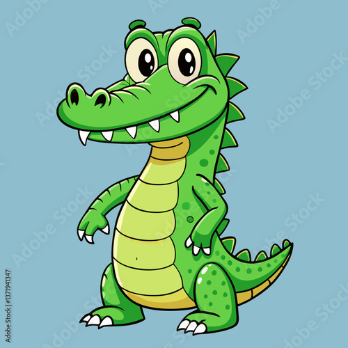 funny crocodile vector