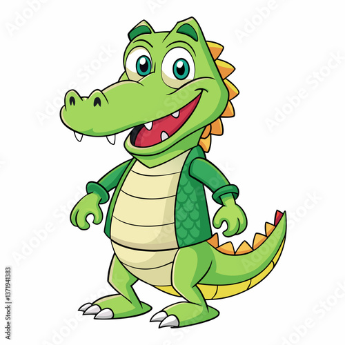funny crocodile vector