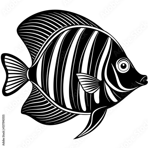 emperor angelfish silhouette