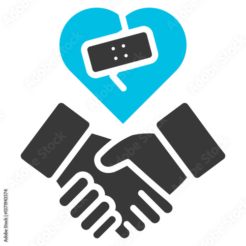 Forgiveness Glyph Blue Grey Icon