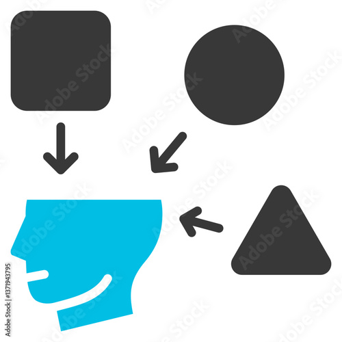 Open Mindedness Glyph Blue Grey Icon