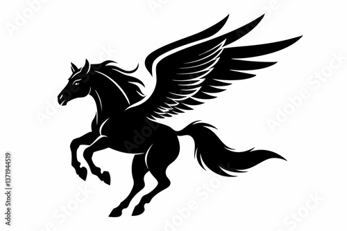  flying pegasus vector silhouette winged horse