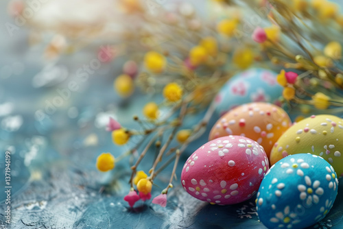 Colorful Easter eggs background.