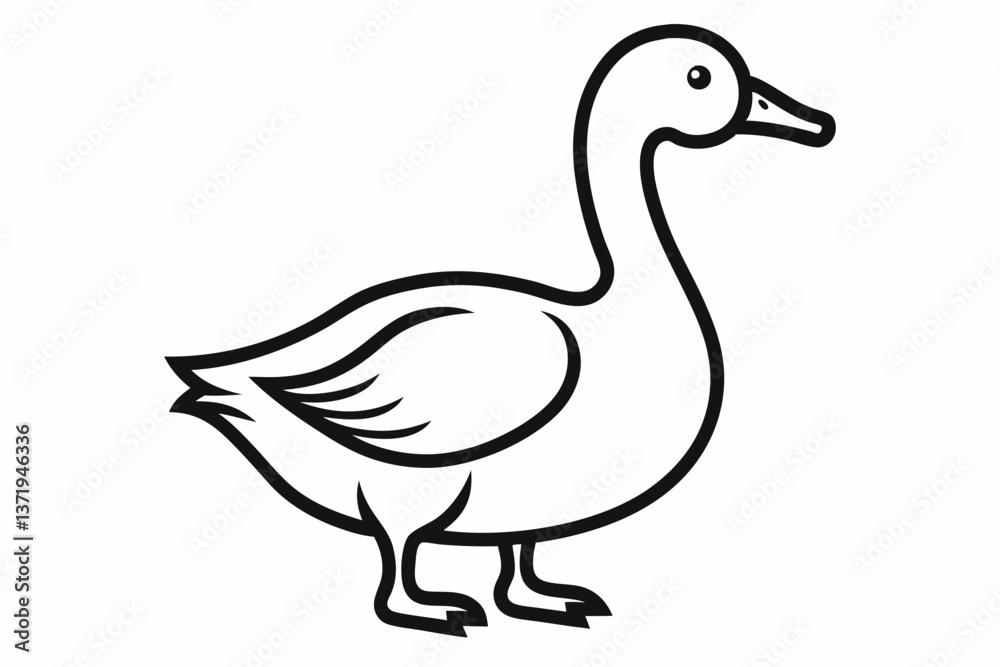 Obraz premium goose line art vector goose outline