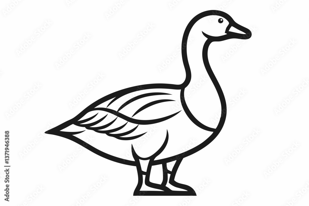 goose line art vector goose outline goose line art vector goose outline