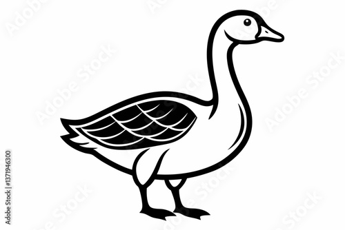 goose line art vector goose outline