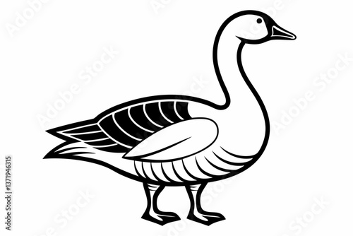 goose line art vector goose outline