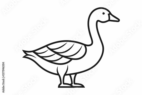 goose line art vector goose outline