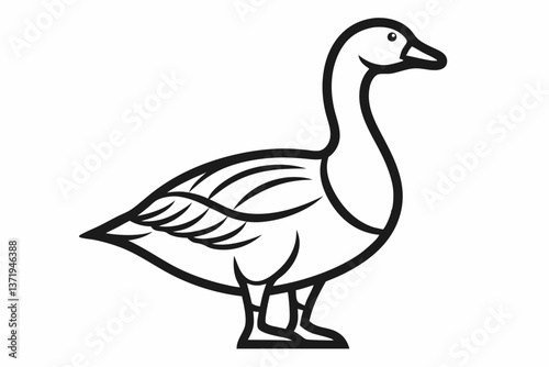 goose line art vector goose outline