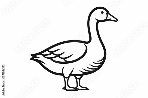 goose line art vector goose outline
