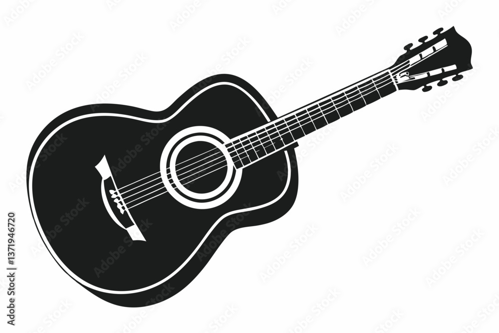 Fototapeta premium acoustic guitar silhouette
