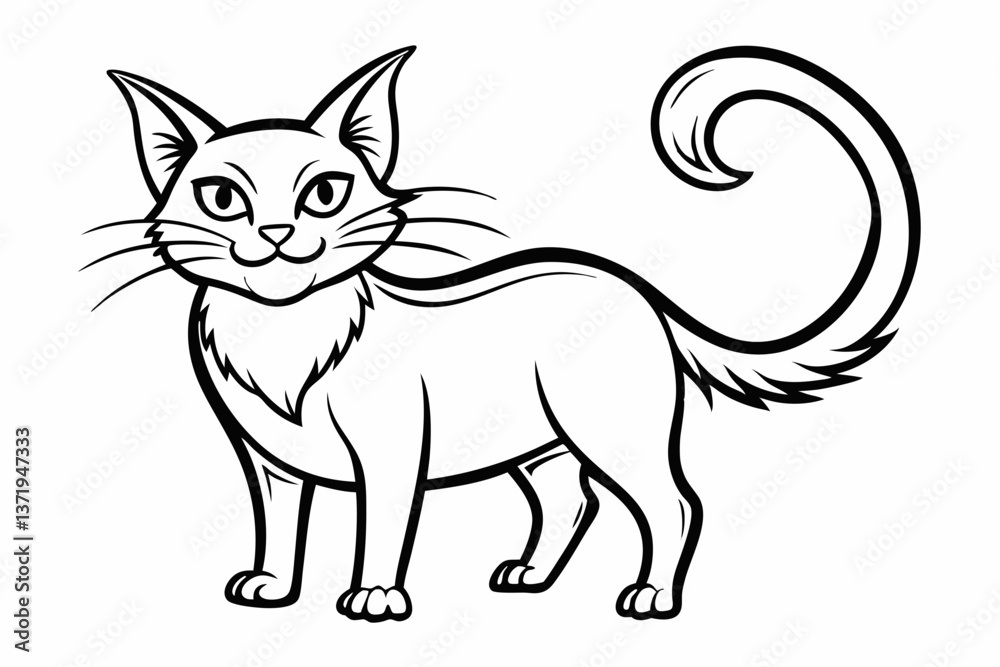 Obraz premium cat line art vector