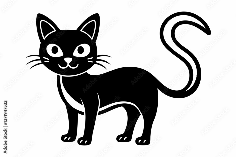 Obraz premium black cat cartoon