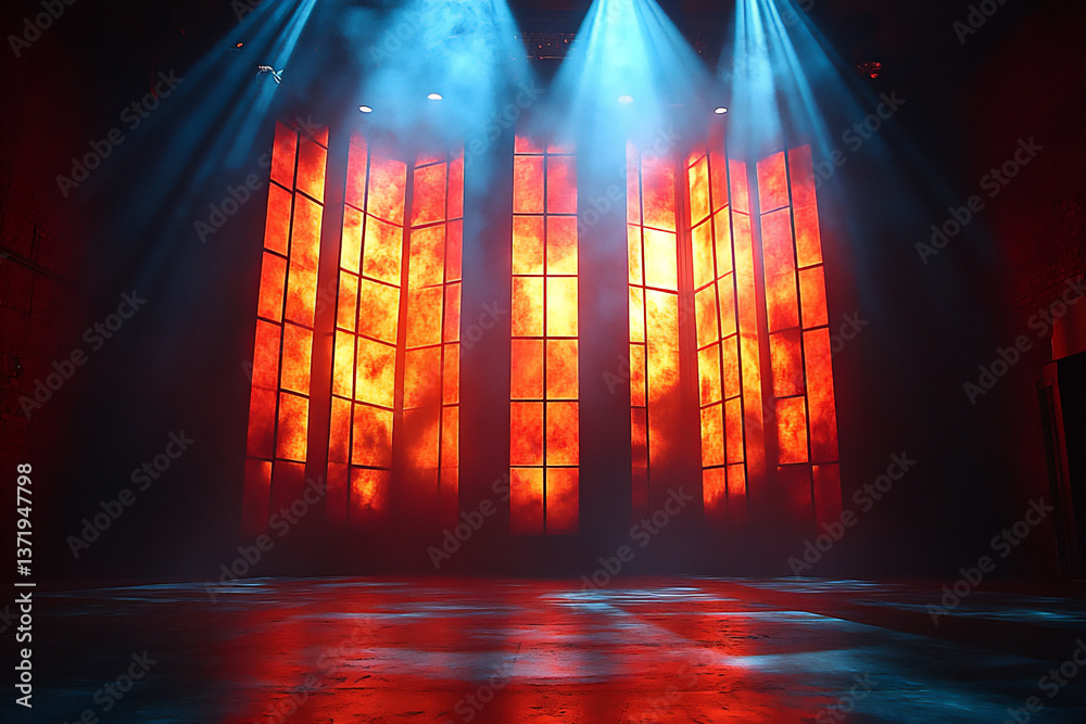 Naklejka premium performance stage design: art of light and shadow