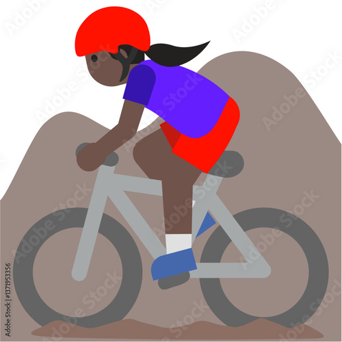 Girl Mountain Biking
