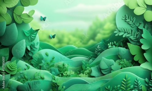 Happy Earth Day Green concept, renewable energy green eco friendly saving environment background