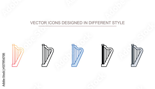 Harp icon design with white background stock illustration