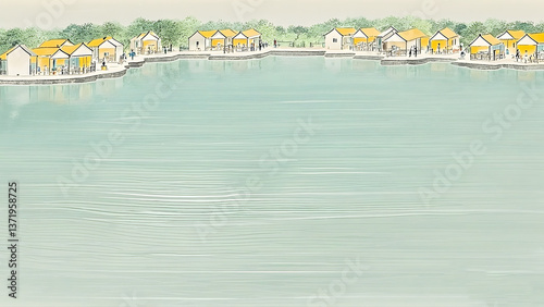 summer holiday background with pool
